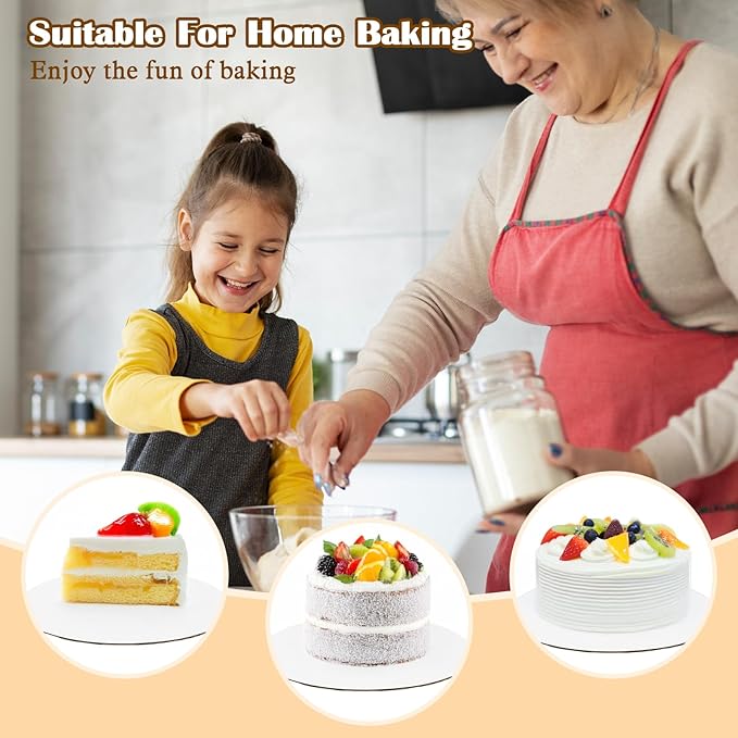 100 Pack Round Cake Boards Bulk-6 Inch Circle Cardboard Base Boards Grease Proof Cardboard Disposable for Food Decorating Baking Party Supplies (White)