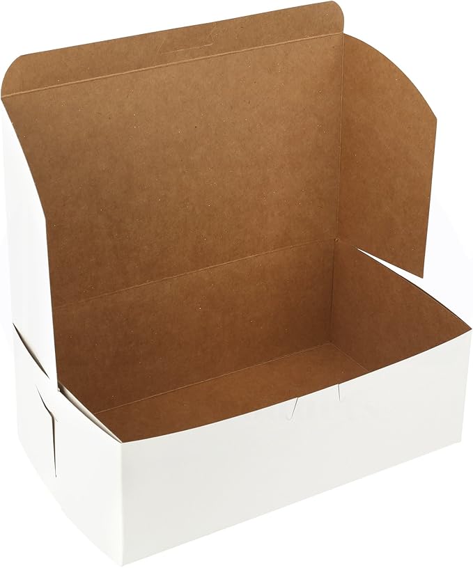 MT Products White Bakery Boxes No-Window 8" x 5.5" x 4" - Perfect Treat Boxes(Pack of 15) - Made in USA