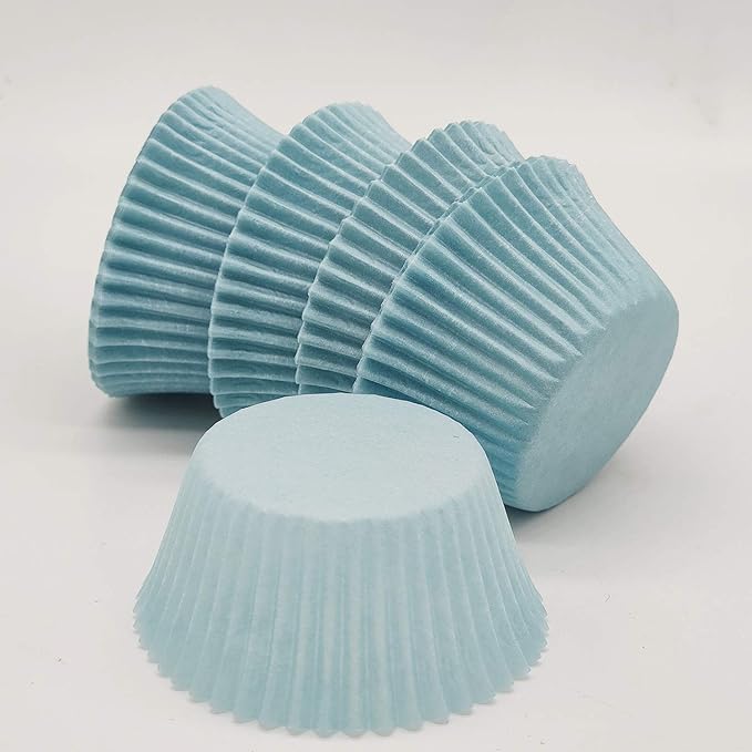 Premium Blue Greaseproof Cupcake Liners Muffin Paper Baking Cups Standard Sized, 100-Count