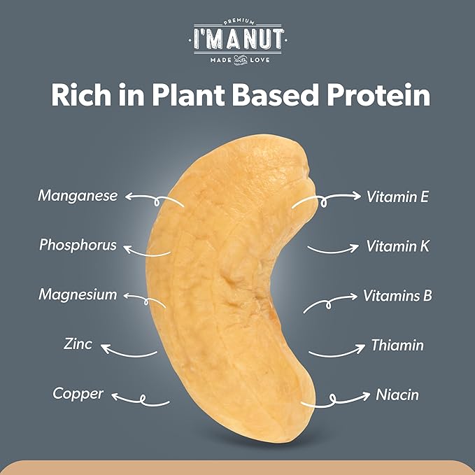 Premium Raw Cashews 48oz (3 lbs.) Non-GMO, No Additives Batch Tested Gluten & Peanut Free, Resealable Pouch for Freshness, Unsalted Cashews - Perfect for Pesto, Salads, Gourmet Cooking and Baking