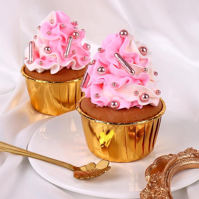 Rose Gold Sprinkles for Cake Decorating, Valentine Sprinkles, Rose Pearl Sugar Cupcake, Cookies, Ice Cream Toppings, 3.5 Ounces Cake Decorationss Baking, Perfect for Wedding, New Year’S Eve, Christmas Party