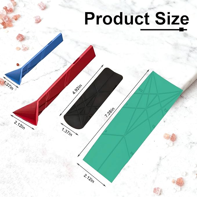FLAT 3-IN-1 FOLDING MEASURING SPOONS | Magnetic Polygons Measuring Spoon,2 Spoons with 6 Different Sizes｜Space Saving, Nesting Design for Kitchen Storage｜Food Grade Silicone (Green)