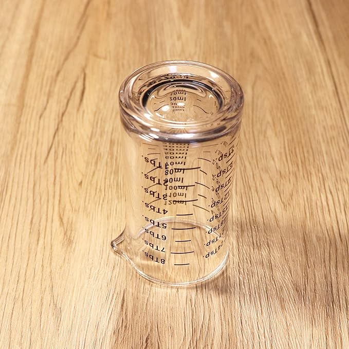 Ackers 4 Oz Glass Measuring Cup,Borosilicate Shot Glass with V-Shaped Spout-Black Line