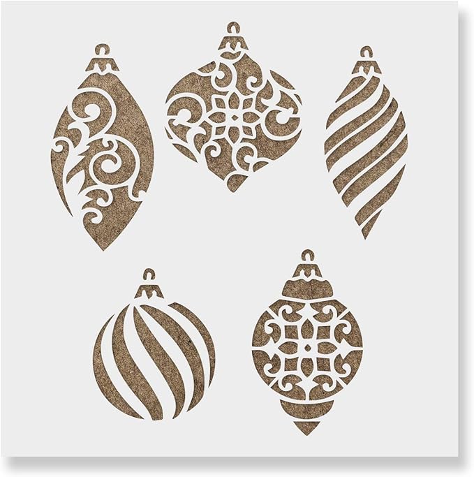 Christmas Ornaments Stencil - Cards, Gifts, Stencils, Decorations, Sticker