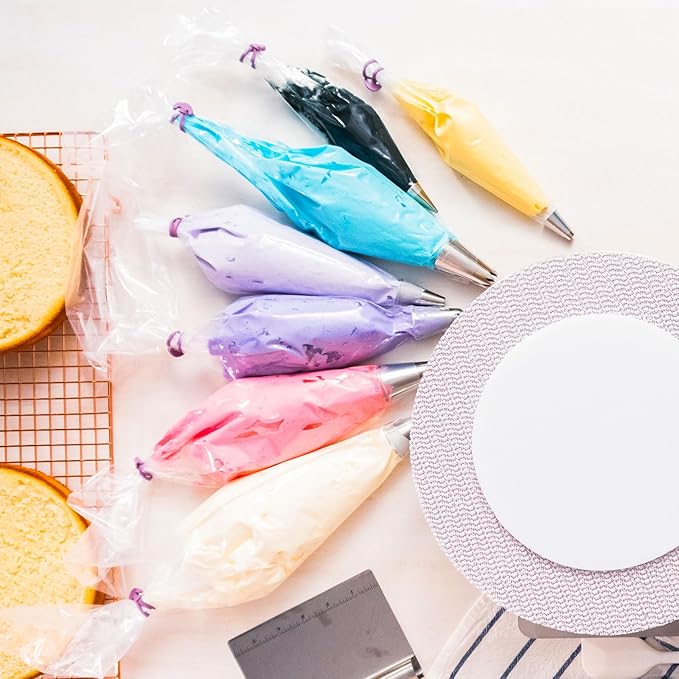18.5 Inch Disposable Piping Bags 200PCS Tipless Piping Bags Anti-Burst Pastry Bags Cake Decorating Bag Plastic Icing Bags for Cake, Cream Frosting and Cookie Decoration Supplies