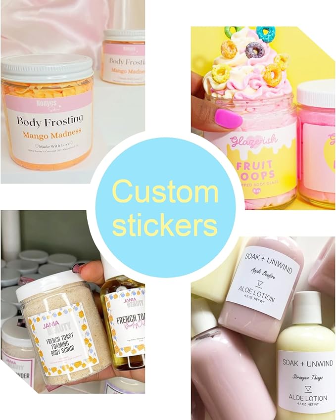 Custom 100-500 Stickers with Any Image Logo and Text. Personalized Labels for Business Logo, Thank You Notes (Circle, 1 Inch)