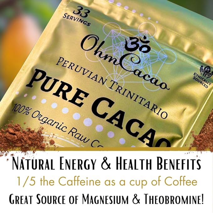 OhmCacao Duo: Organic Pure Cacao Powder & Organic Mushroom Cacao Powder