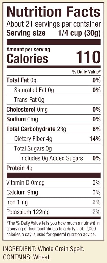 Bob's Red Mill Spelt Flour, 22oz (Pack of 1) - Whole Grain, Vegan, Kosher