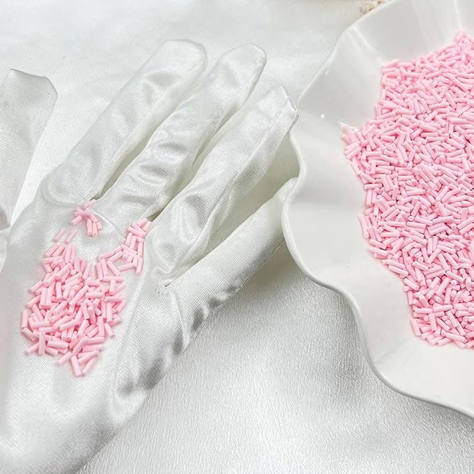 150g Fake Sprinkles Resin Sprinkles Clay Sprinkles Fake Candy Sprinkles Polymer Sprinkles Polymer Clay Slices for Resin Nail Slime Scrapbook DIY Art Crafts Making(248-light Pink)