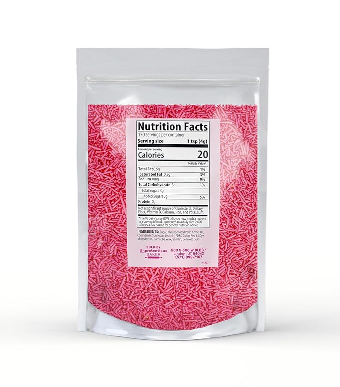 Unpretentious Pink Sprinkles, 1.5 lb, Bright & Colorful, Decorative & Fun Topping for Baking