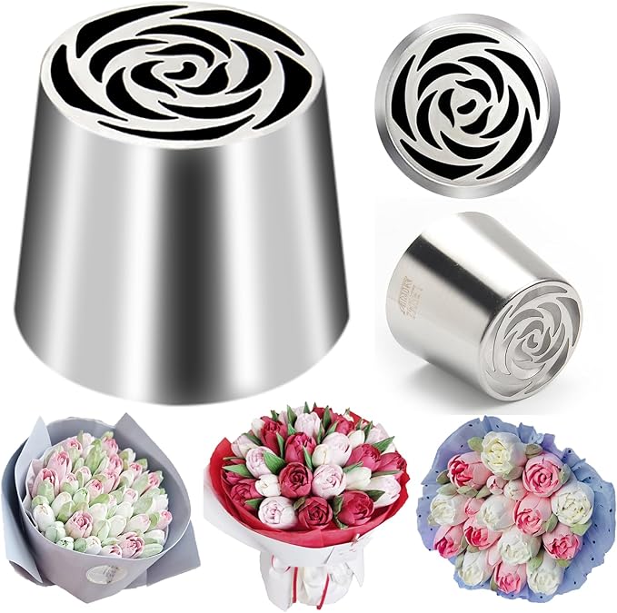 FANTEXY Extra Large Russian Piping Tip, Cake Decorating Kit, Frosting Piping Kit For Cake, Flower Cake Decoration, Russian Tips For Cake Decorating, SL42