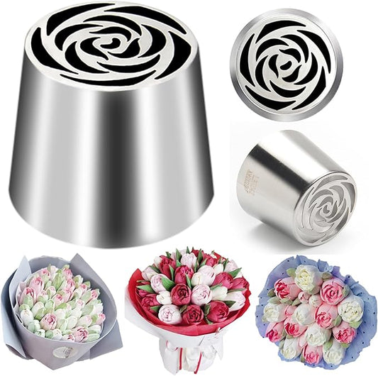 FANTEXY Extra Large Russian Piping Tip, Cake Decorating Kit, Frosting Piping Kit For Cake, Flower Cake Decoration, Russian Tips For Cake Decorating, SL42