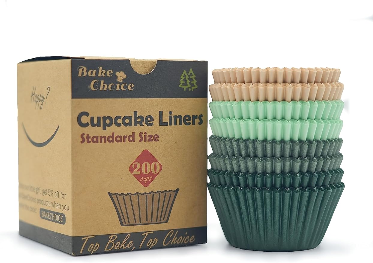 Cupcake Liners 200 Pcs Muffin Liners Standard Cupcake Wrappers, CupCake Liners, Food Grade Cupcake Liners, Greaseproof Parchment Muffin Liners Calyx Series