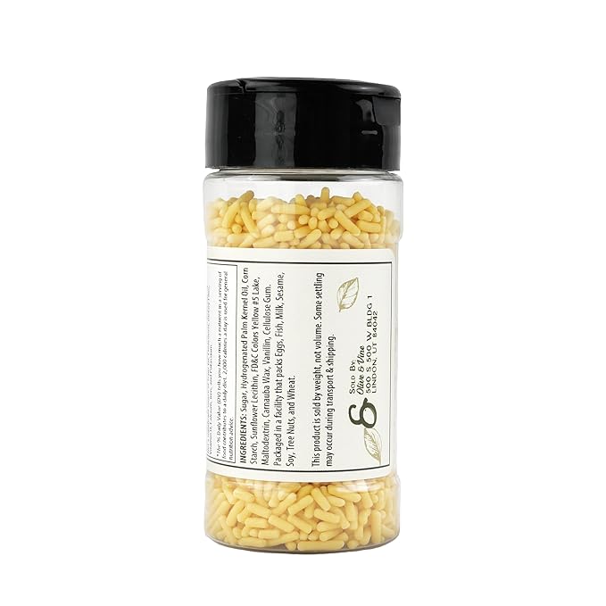 Olive & Vine Yellow Soft Sprinkles, Subtle Sweetness, For Baking & Desserts, Rich Tradition, Authentic Taste, For Global Recipes (2.72 Ounce)