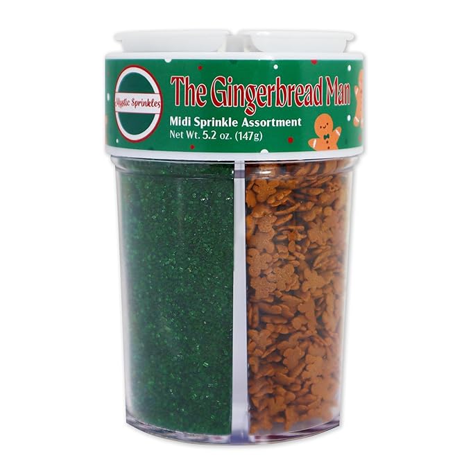 Mystic Sprinkles 4 Cell Sprinkle Assortments (The Gingerbread Man, Midi)