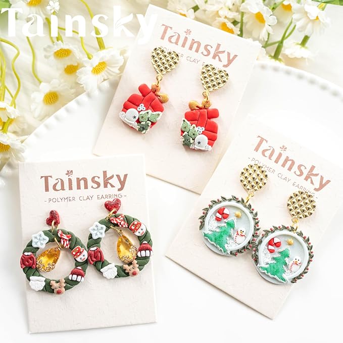 Mirco Christmas Polymer Clay Cutters, 9 Shapes Winter Clay Cutters for Earrings Making Clay Jewelry