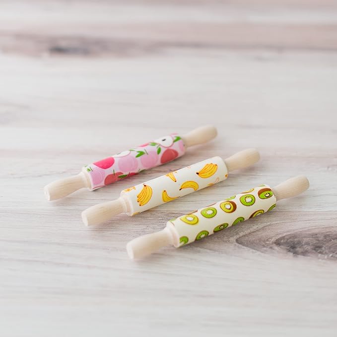 Wooden Mini Rolling Pin, 7 Inches Long, Pack of 12, Perfect for Fondant, Pasta, Baking in the Kitchen, Play-doh, Crafting and Imaginative Play, by Woodpeckers