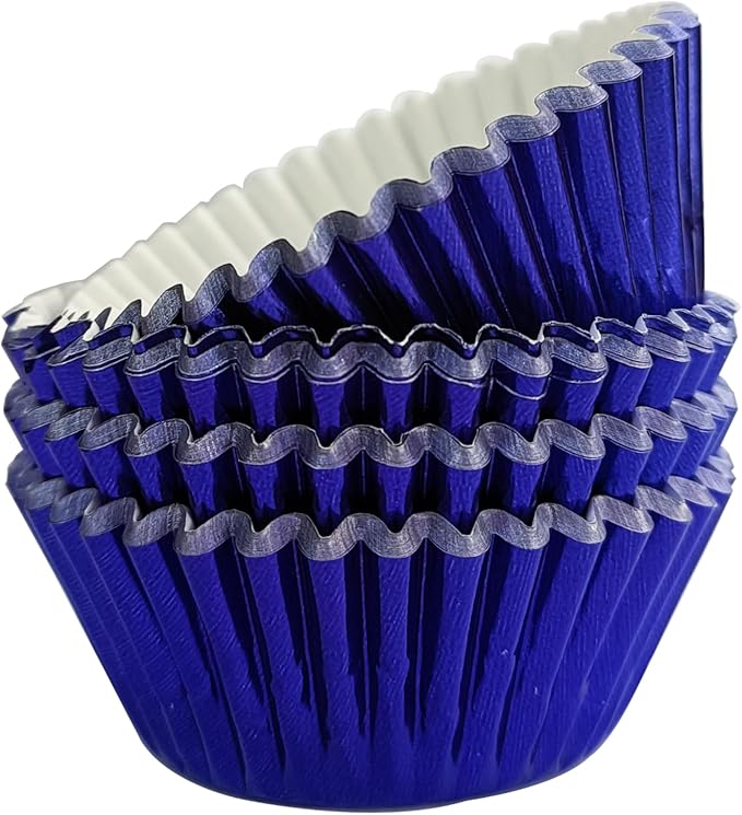 MEETINGU Deep Blue Cupcake Liners, Paper Foil Cupcake Liners Muffin Baking Cups for Standard Baking Cupcakes