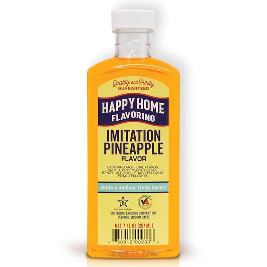 Happy Home Imitation Pineapple Flavoring, Certified Kosher, 7 oz.