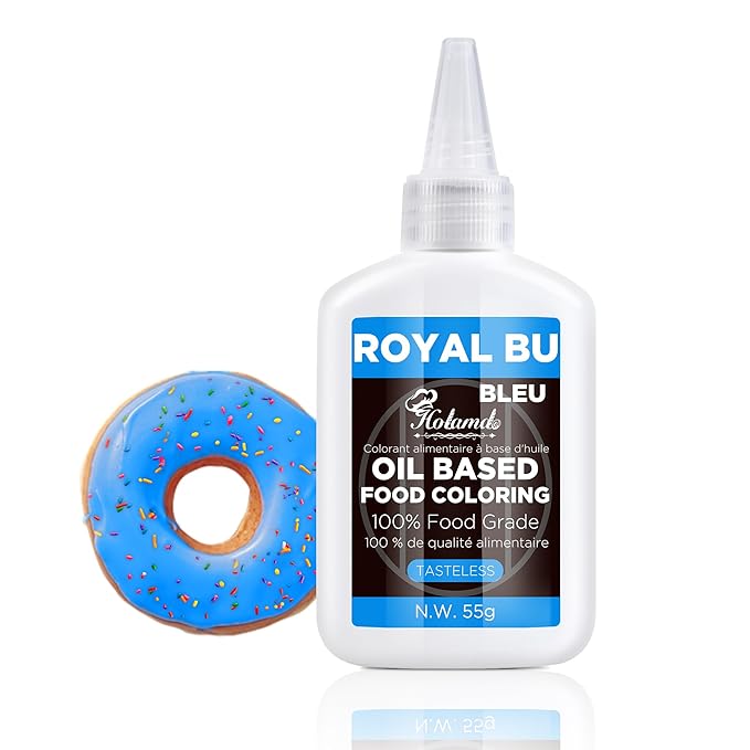 Oil Based Food Coloring Set, Royal Blue Oil Based Food Coloring for Chocolate, Food Grade Food Color Dye for Candy Melts, Baking, Icing, Frosting and Cake Decorating, Flavorless Vibrant - 55g/Bottle