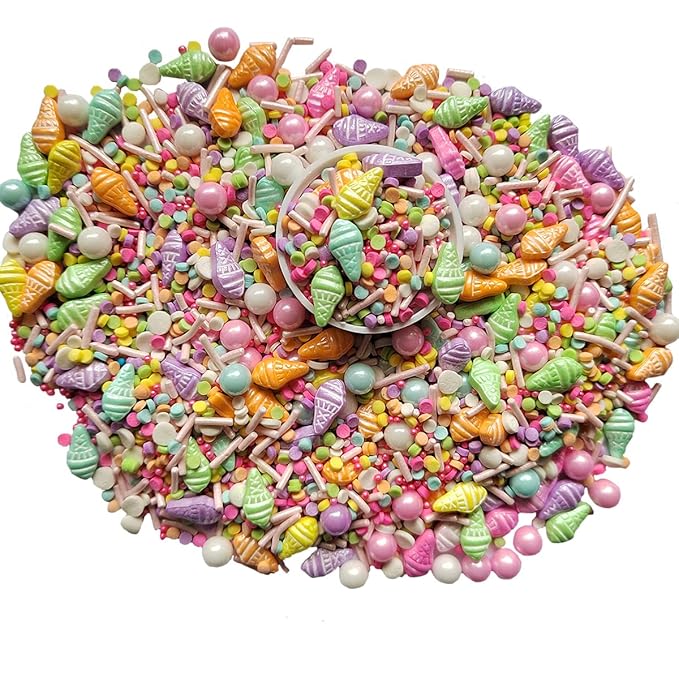 Homankit Summer Multicolor Sprinkles Ice Cream Sprinkles Candy Baking Edible Cake Cupcake Toppers Cookie Dessert Decorations Birthday Party Supplies 3.35 Ounce