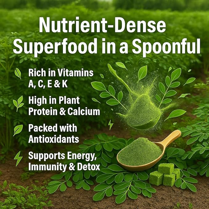 Confect Moringa Leaf Powder | 100% Pure & Natural Green Powder for Smoothies, Tea, Juices & Cooking | Vegan, Gluten-Free, No Additives, Non-GMO – 8 OZ