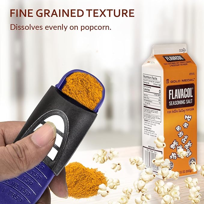 Popcorn Salt and Oil Gift Set - Flavacol Popcorn Seasoning Salt 35 oz. & Golden Barrel Butter Flavored Coconut Oil 32 oz. Bundled with Peaknip Measuring Spoon