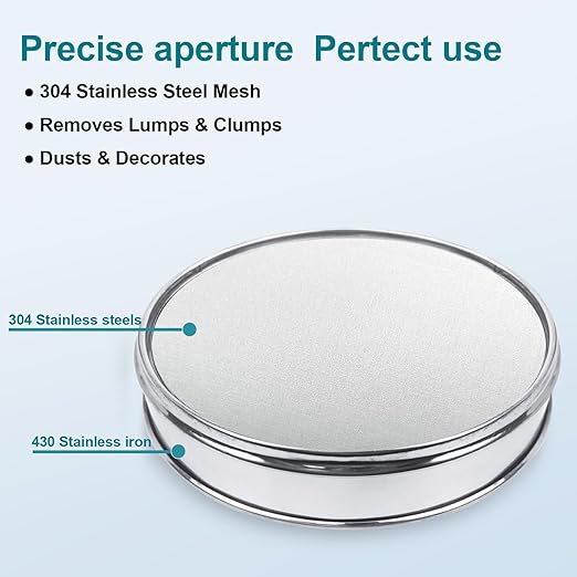 304 Stainless Steel Lab Sieve Screen Mesh, 1400 Mesh(0.01mm) Aperture Test Sieve, 12Inch(30cm) Diameter Economy Standard Analysis Sample Test Sieves for Industrial Laboratory Homes
