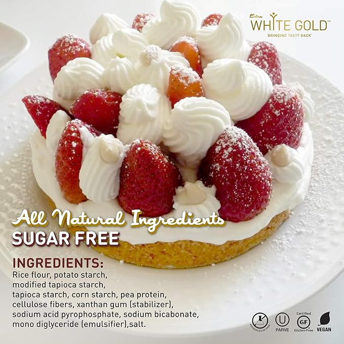 Extra White Gold All Purpose Flour – Gluten Free Flour Blend For Baking & Cooking – [Kosher] [Gluten Free] [Vegan] [Soy Free] [Nut Free] [Dairy Free] – 15.9 Ounces (4 pack)
