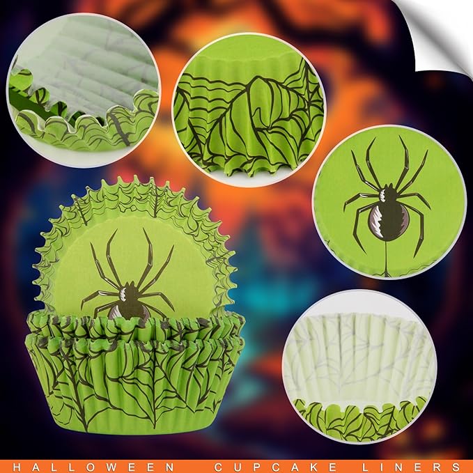 600 Pack Halloween Cupcake Liners Cupcake Wrappers Disposable Baking Cups Muffin Liners for Halloween Party Candy Cake Decorations Supplies (12 Styles)