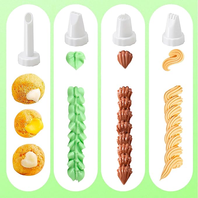 Suuker Cake Decorating Gun, Cupcake Icing Piping Kit, Cake Decorating Kit with 8 Piping Tips, Cupcake Injector/Decorating Icing Set, White