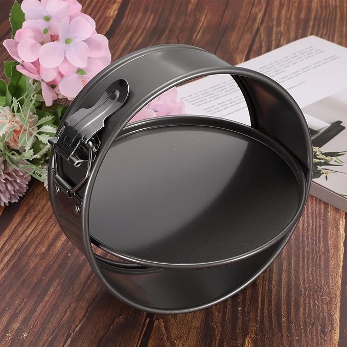 uxcell 6/8/9 Inch Springform Pan Nonstick Cake Pan with Removable Bottom Round Leakproof Cake Baking Pans Molds for Baking, Cheese Cakes, Pizza, Biscuits, Black