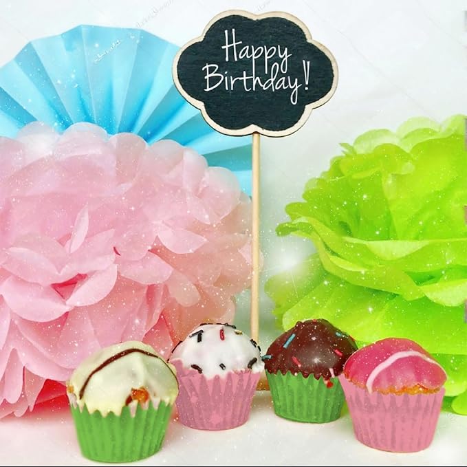 300 Pieces Pink and Green Cupcake Liners Witch Party Cupcake Wrappers Baking Cups for Baby Shower Witch Princess Party Supplies
