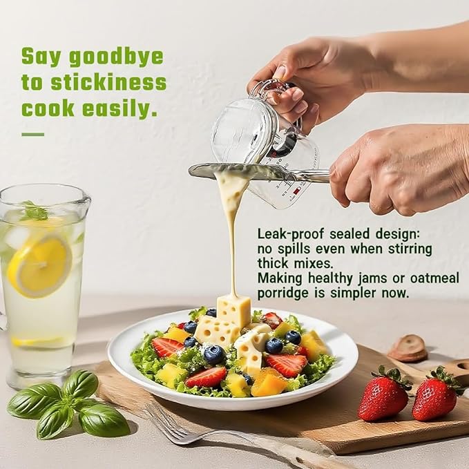 4-in-1 Adjustable Measuring Cup - Multi-Functional Up Cup with Adjustable & Scraper-Style Seal Base, Space-Saving for Cooking & Baking