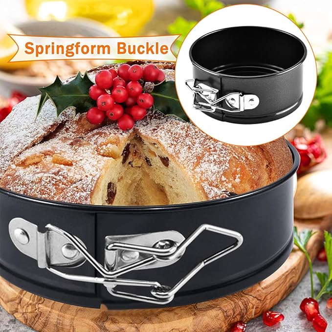 Mini Springform Cake Pans - Set of 4, Non-Stick & Removable Bottom - 4” Diameter, Perfect for Cheese Cakes, Pies, Quiches & More – Ideal for Home Bakers & Pros