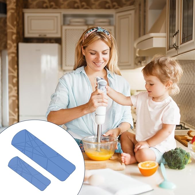 FLAT 3-IN-1 FOLDING MEASURING SPOONS | Magnetic Polygons Measuring Spoon,2 Spoons with 6 Different Sizes｜Space Saving, Nesting Design for Kitchen Storage｜Food Grade Silicone (Blue)
