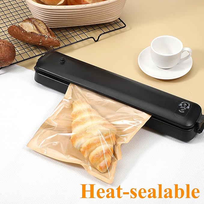 300 Pack Heat-Sealable Cookie Bags with Window, Clear Front Brown Paper Treat Bags, Grease-Resistant Bakery Pastry Bag for Bagel, Cake Slice, Sandwich, Donut, Pastry, Treat, Snack