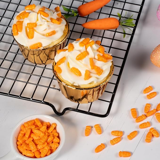 Cobakey Carrot Sprinkles for Cookies 3.52 Ounce Spring Sprinkles for Baking Edible Carrot Perfect for Easter Cake Decorations, Baking, Ice Cream, Cookies, Cupcake Topper