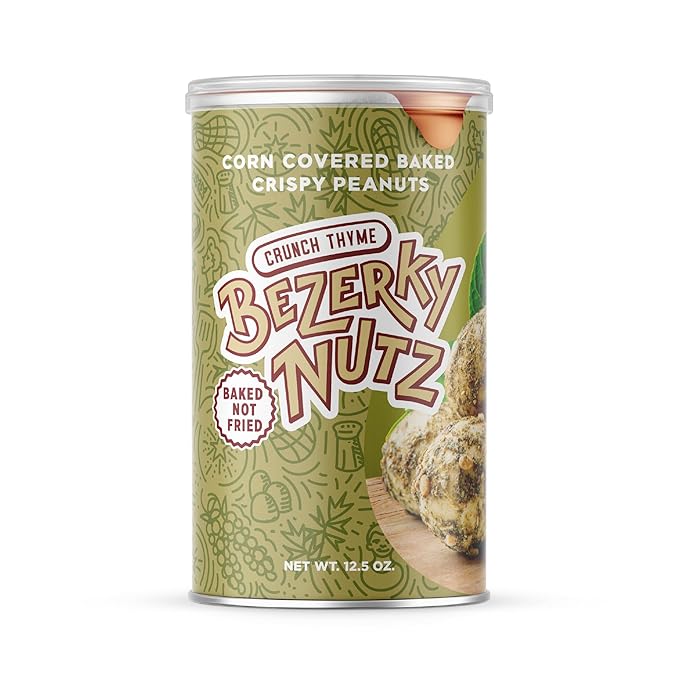 Bezerky Crispy Cracker Nuts | Baked Corn Coated Peanuts | Mixed Herb | Crunchy Corn Snack | Lebanese Kri Kri Nuts | 12.5oz (Pack of 1)