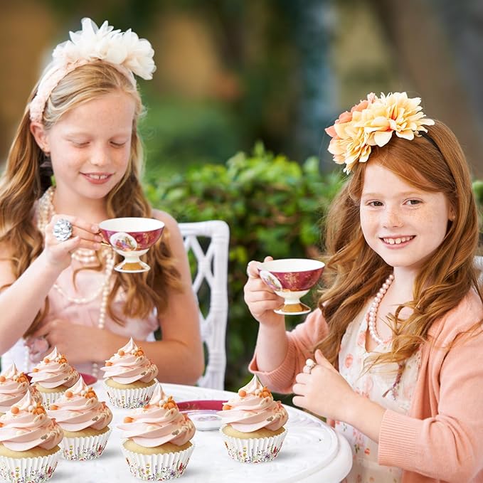 Vesici 300 Counts Wildflower Mini Cupcake Liners Disposable Cupcake Cups Wildflower Paper Baking Cups Wrappers for Ice Cream Snack Birthday Baking Baby Shower Celebration Tea Party Supplies