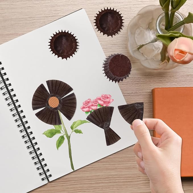 1000pcs Super Mini Cupcake Liners Small Muffin Liners 1inch Candy Paper Cups Cupcake Wrapper Baking Cups for Baby Shower Wedding Birthday Party Decor, Brown