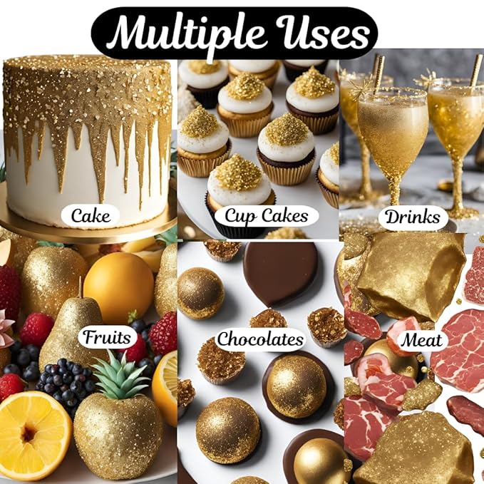 Dazzle Dust Edible Glitter Sprinkles for Cake Decorating, Drinks, Cookie, Icing, Dessert Decorations, Sparkly Luster, Food-Grade, Vegan, Gluten Free, Kosher, Bulk 10g, Blue