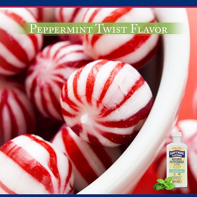Happy Home Natural Peppermint Flavoring, Non-Alcoholic, Certified Kosher, 7 oz.