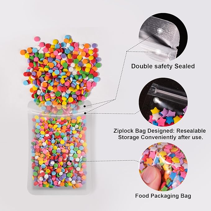 HUEBEATY 6-in-1 Neon Rainbow Confetti Sprinkles Bulk – 180g/6.35oz Star & Round Edible Sprinkles for Cake Decorating, Cupcakes, Cookies, Ice Cream & Desserts – Colorful Party, Easter & Birthday Cake Sprinkles and Topping Decorations