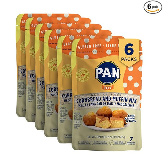 P.A.N Cornbread and Muffin Mix – Gluten Free Baking Mix 0.9 lb. (6 Pack)