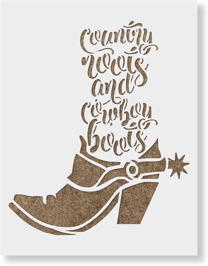 Country Roots Stencil - Shabby Chic Stencil, Easy-to-Use for Stylish DIY Decor Projects, Country Road