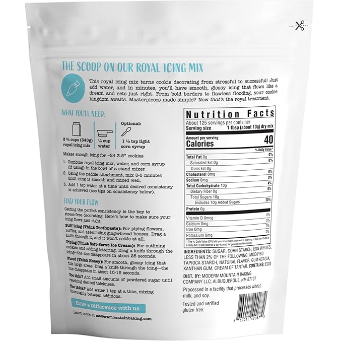 Royal Icing Mix (2.75LB) Premium Royal Icing for Sugar Cookies, Easy to Use, Achieve the Perfect Consistency, Tastes Amazing, Naturally Flavored, Certified Gluten Free, Non-GMO Sourced