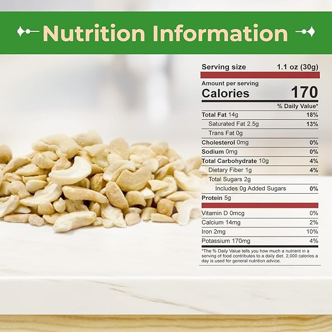 Sincerely Nuts - Raw Cashews Pieces Unsalted | Healthy Snack, Source of Protein | Keto and Paleo Friendly Gourmet Quality Vegan | Organic Cashew Nuts Bulk,1 (LB) Bag