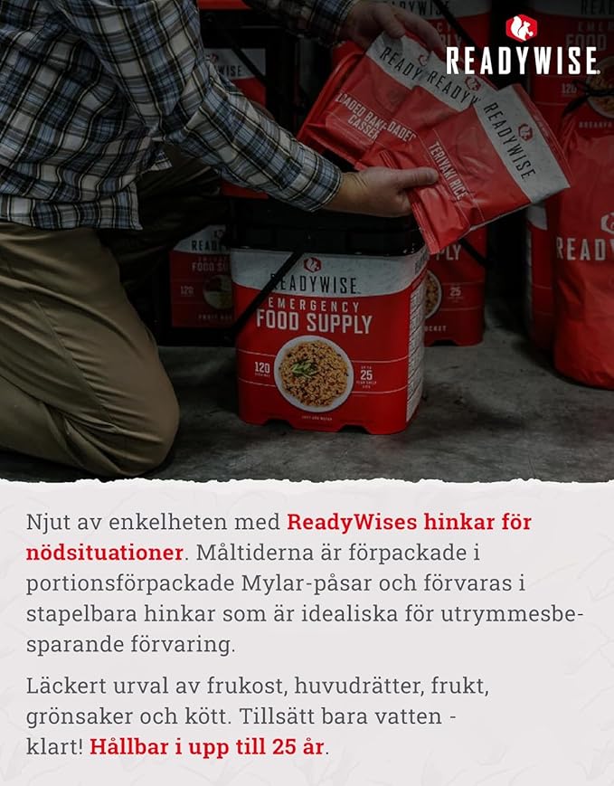ReadyWise Emergency Food Supply - 120 Servings Favorites Sample Bucket, Survival Food Kit, Freeze Dried Prepper Food & Dehydrated Meals for Camping Essentials & Backpacking, up to 25 Year Shelf Life