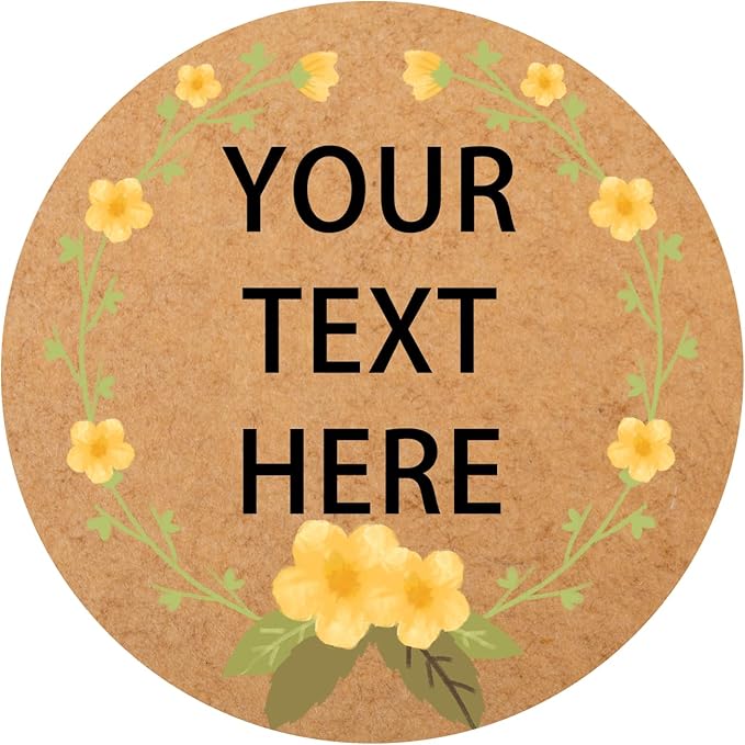 60-1000 pcs Custom Stickers Kraft Pape Labels, JOVELLO Personalize Business Logo Labels, Label Stickers for Baking Packaging,Envelope Seals, Small Business